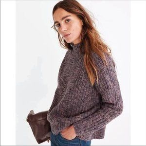 Madewell Pointelle Mockneck Pullover Knit Sweater
